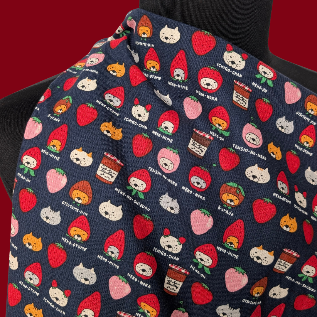 Jelly Pets on Navy Cotton Canvas