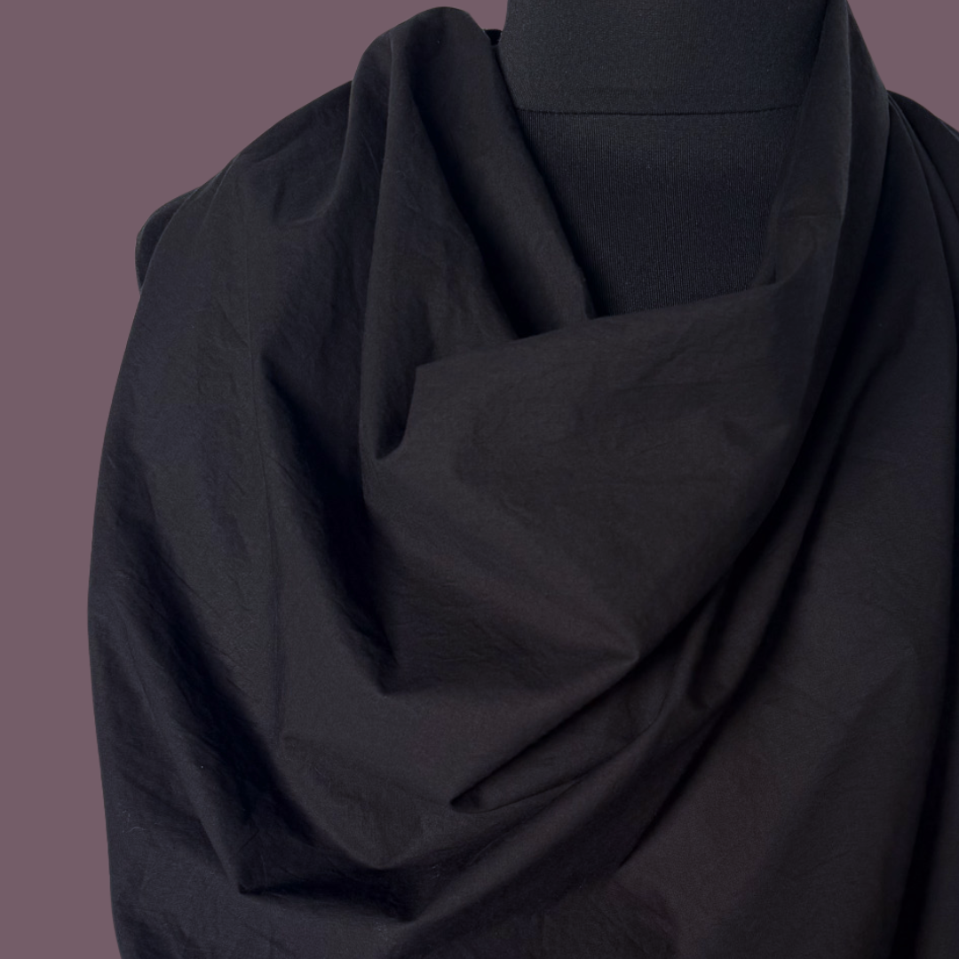 Sandwashed Cotton Poplin - True Black