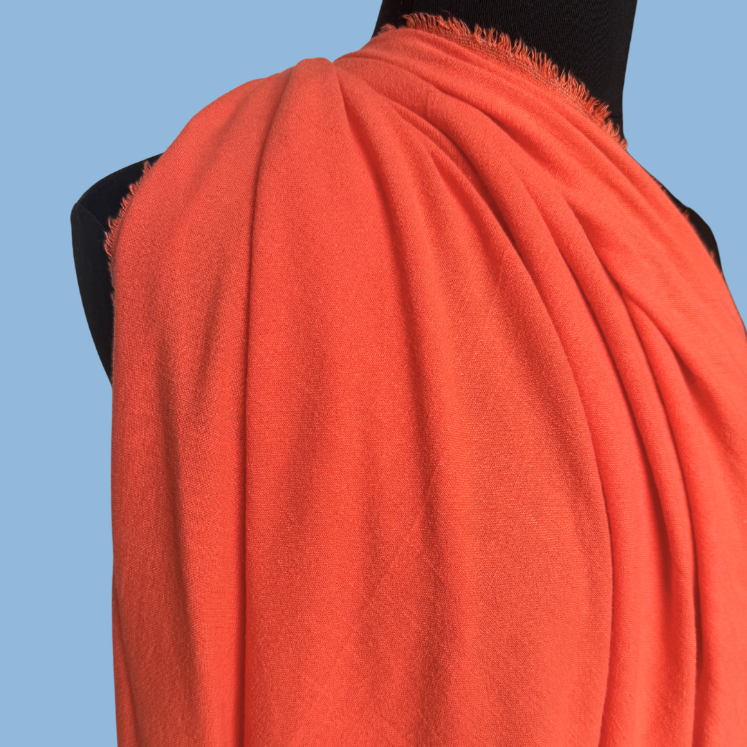 Slub Linen Rayon - Electric Orange