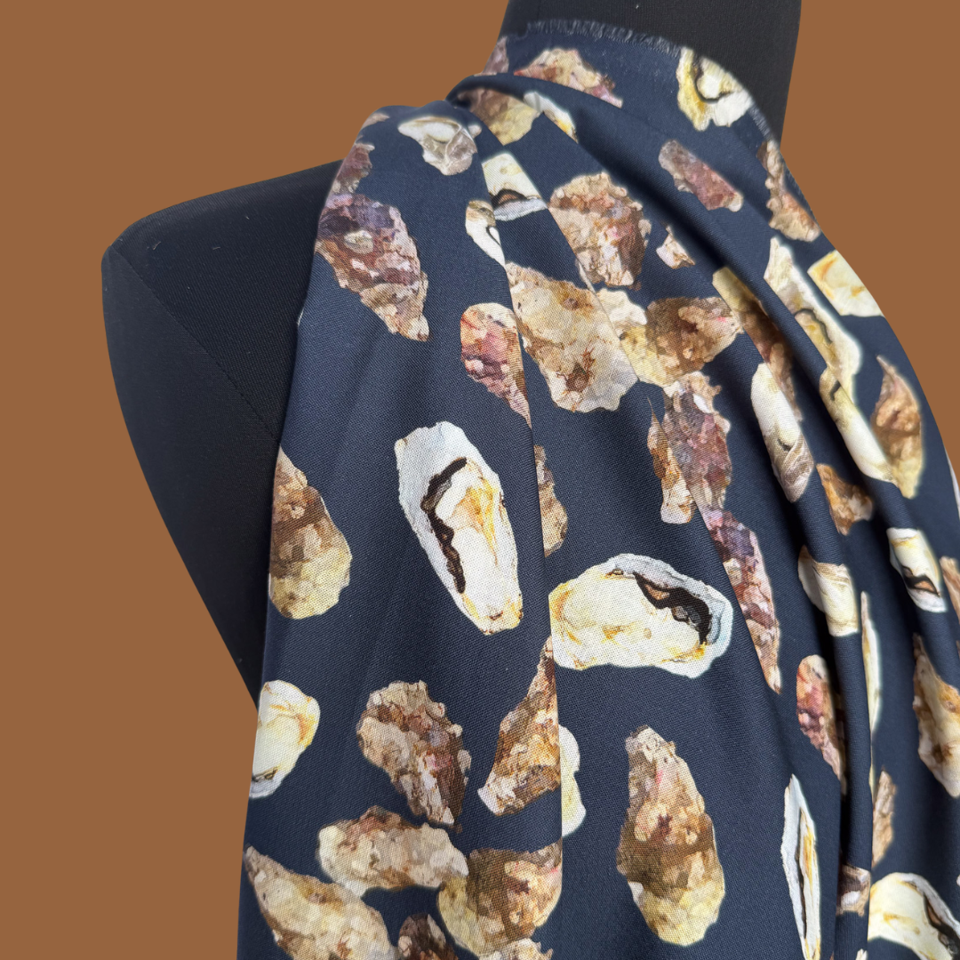 Oysters in Navy - Japanese Cotton Shirting