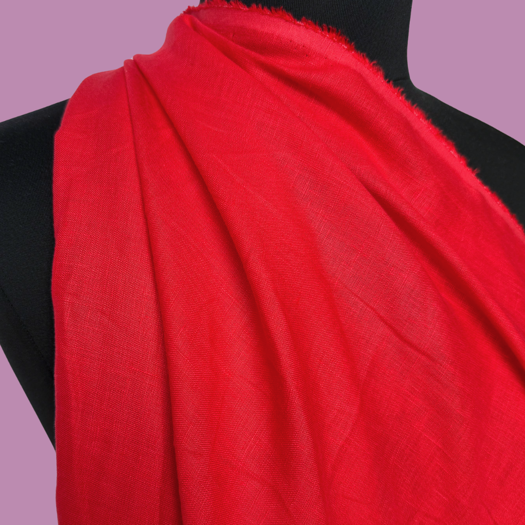 Lightweight Stonewashed Linen - Candy Red