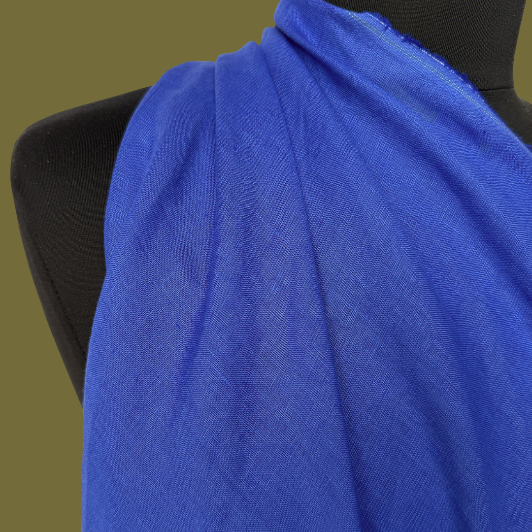 Lightweight Stonewashed Linen - Electric Cobalt