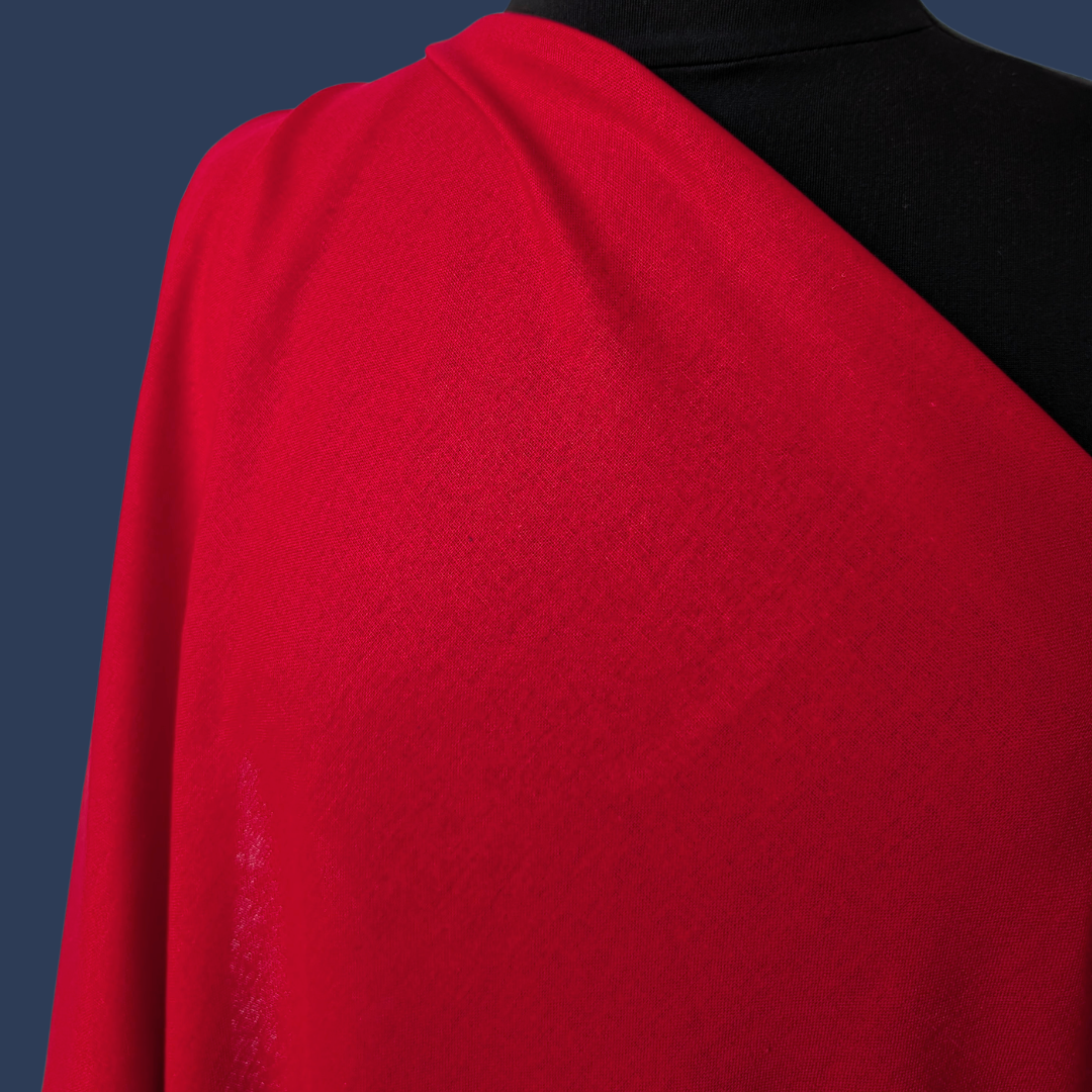 Linen Rayon in Cherry Red - Deadstock