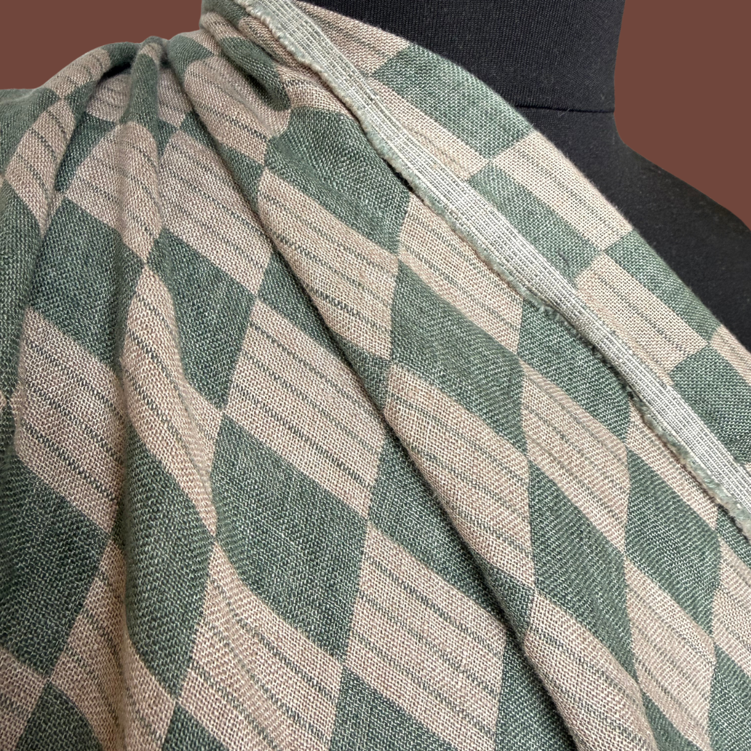Checker Double Cloth Linen in Sage