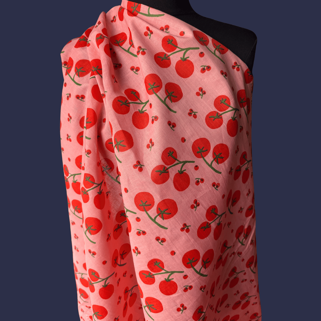 Low Stock - Pomodorino in Peachy Pink - Exclusive Screen Print on Linen Cotton