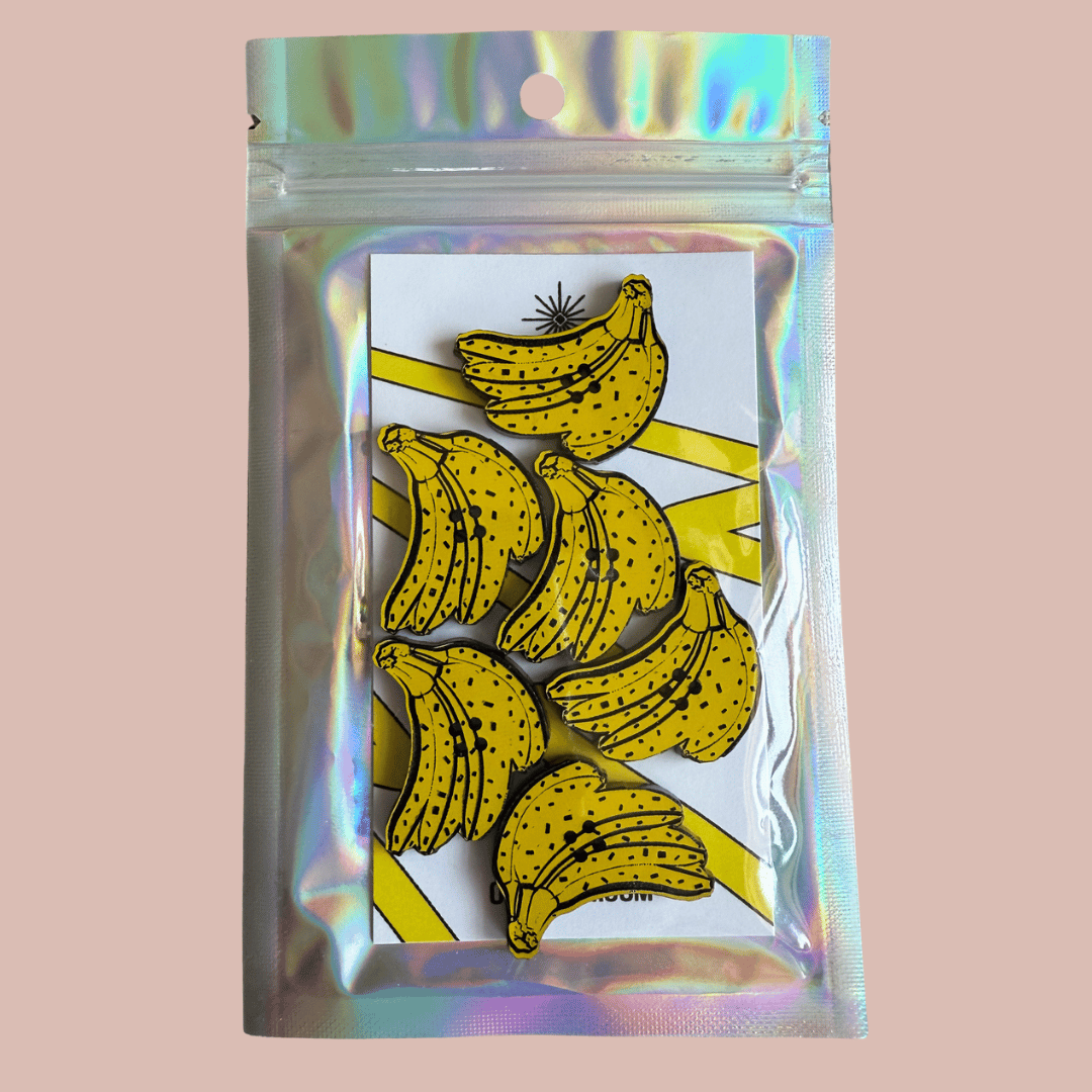 Spotted Banana Bunch Button Set - 1"