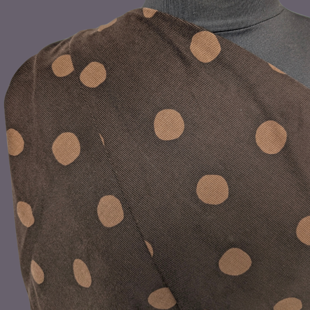 Big Polka Dot on Brown Midweight Corduroy