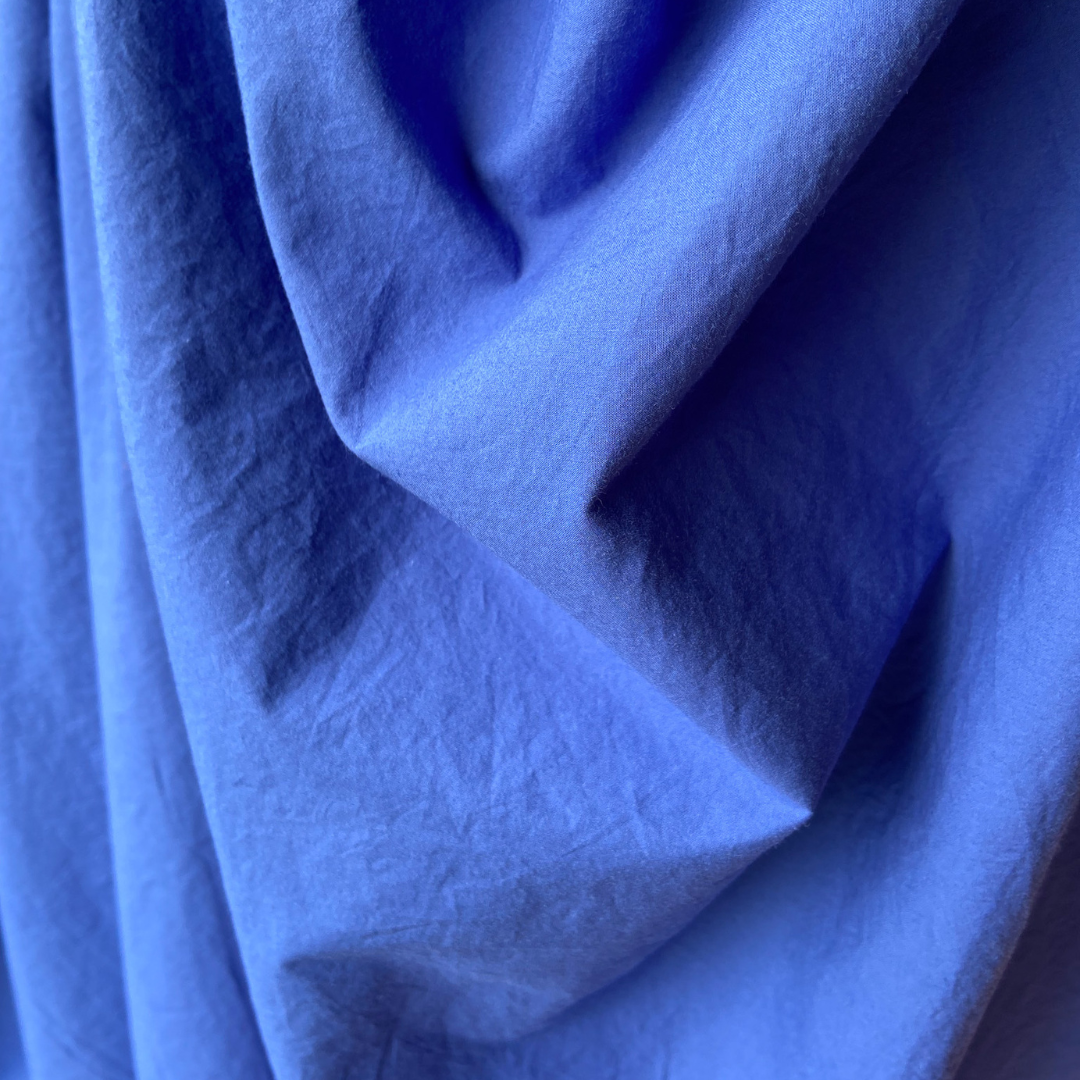 Sandwashed Cotton Poplin - Cobalt