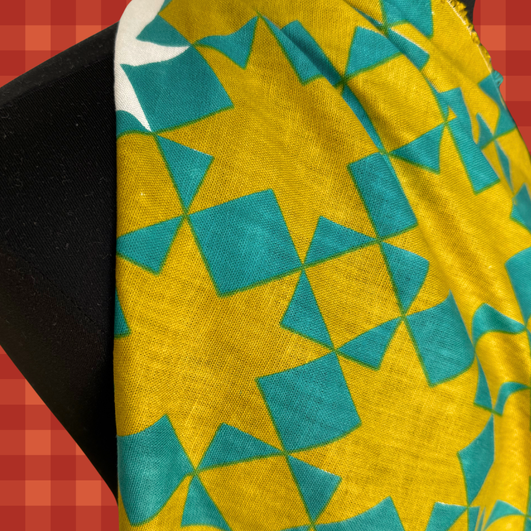 Patchwork Star in Pistachio Party by Kristy Kay - Linen Rayon