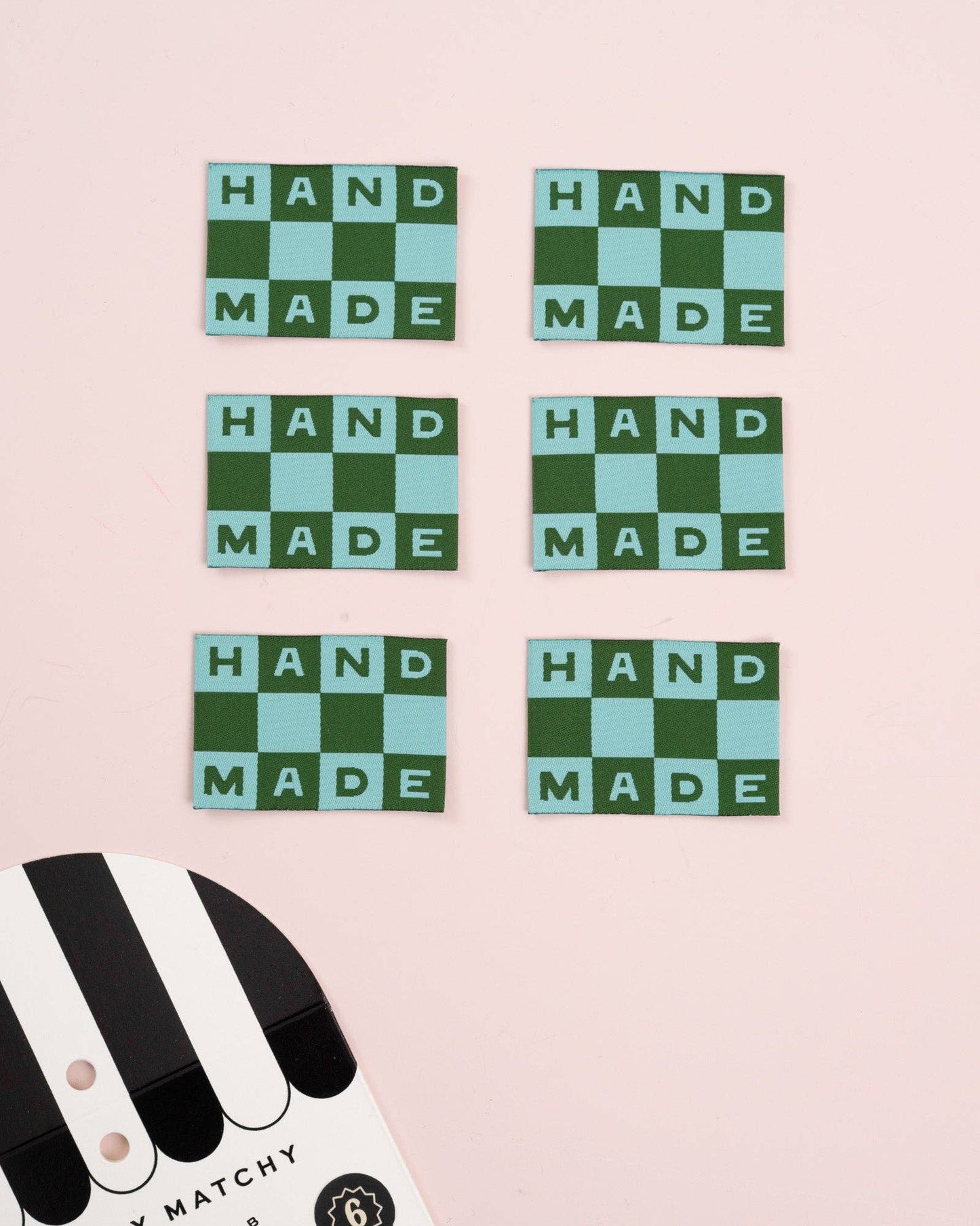 'Handmade' Checkerboard Large Labels