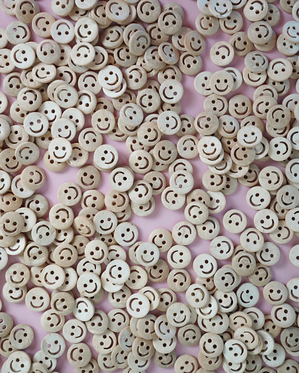 Smiley Face Wood Buttons 1/2"
