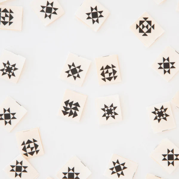 Quilt Block Print Organic Cotton Labels
