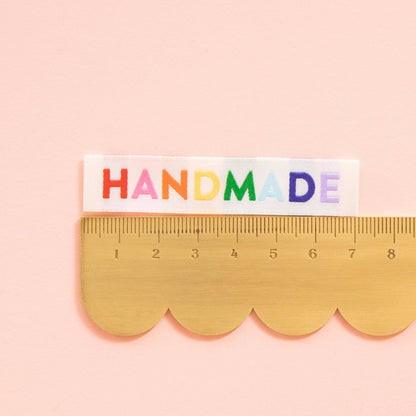 'Handmade' Woven Sewing Labels - Rainbow Colors