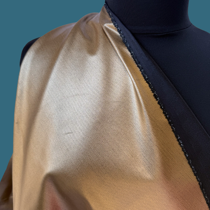 Bronze Metallic Stretch Cotton Denim - Deadstock