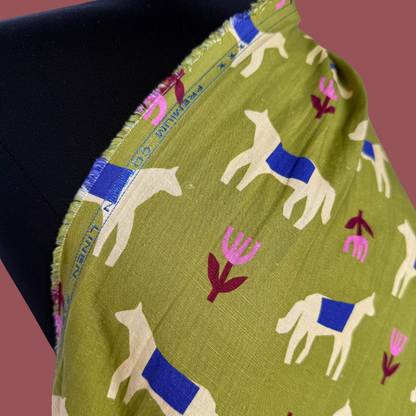 Horses in Chartreuse by En Marte - Linen Cotton