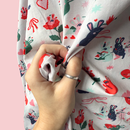 Bunnies in Love - Collab Print Run with So Lazo - Wide Cotton Jersey