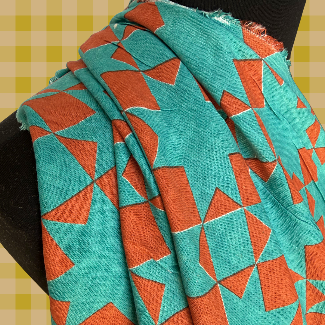 Patchwork Star in Sunbaked by Kristy Kay - Linen Rayon