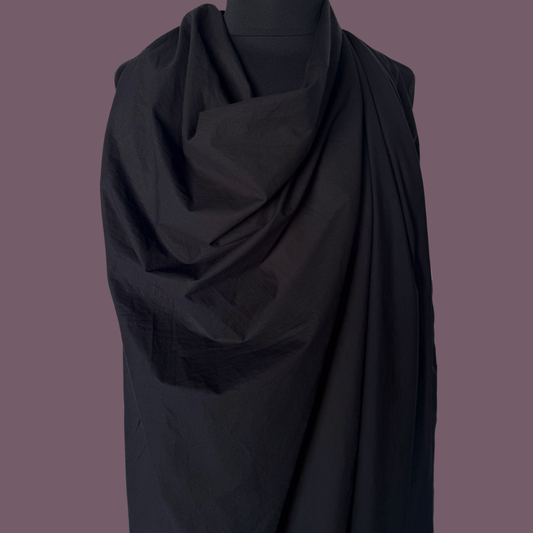 Sandwashed Cotton Poplin - True Black