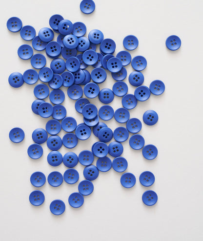 Cobalt Mini Retro Buttons: Set of 8