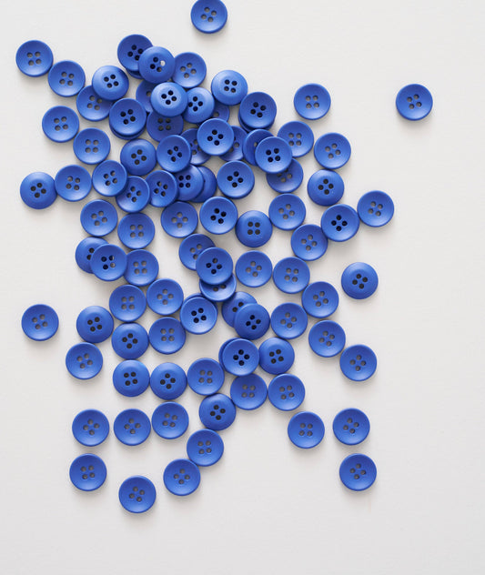 Cobalt Mini Retro Buttons: Set of 8