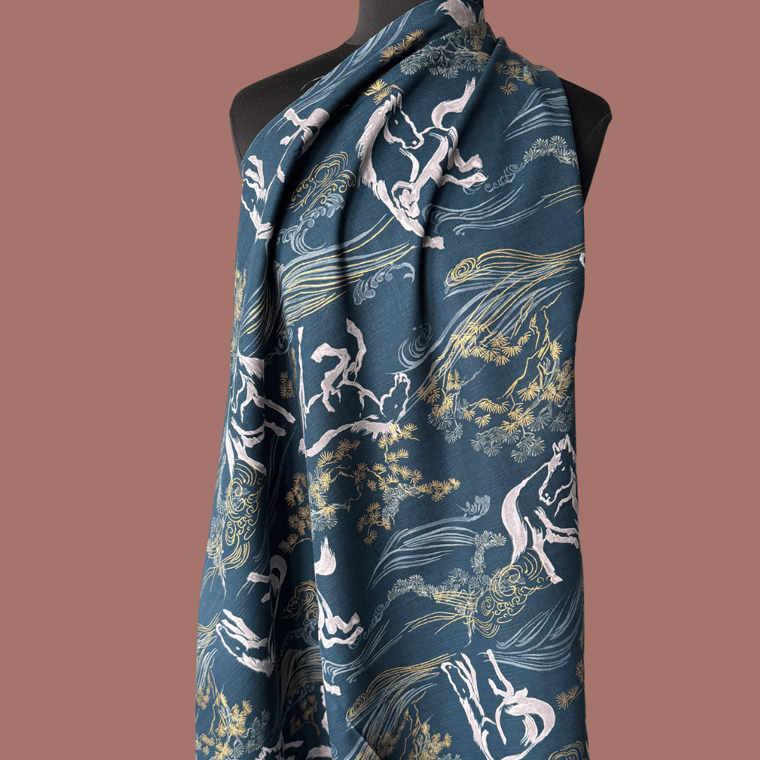 Wild Horses - Navy - Japanese Cotton Shirting