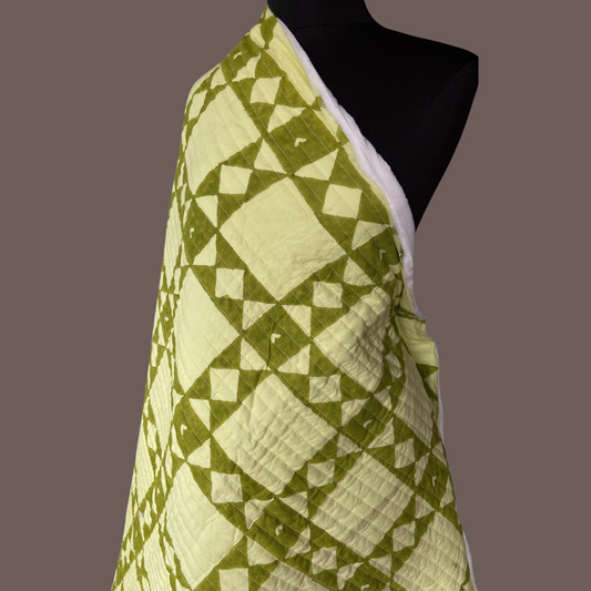 Warm Winter Collection - Quilted Block Print in Gooseberry