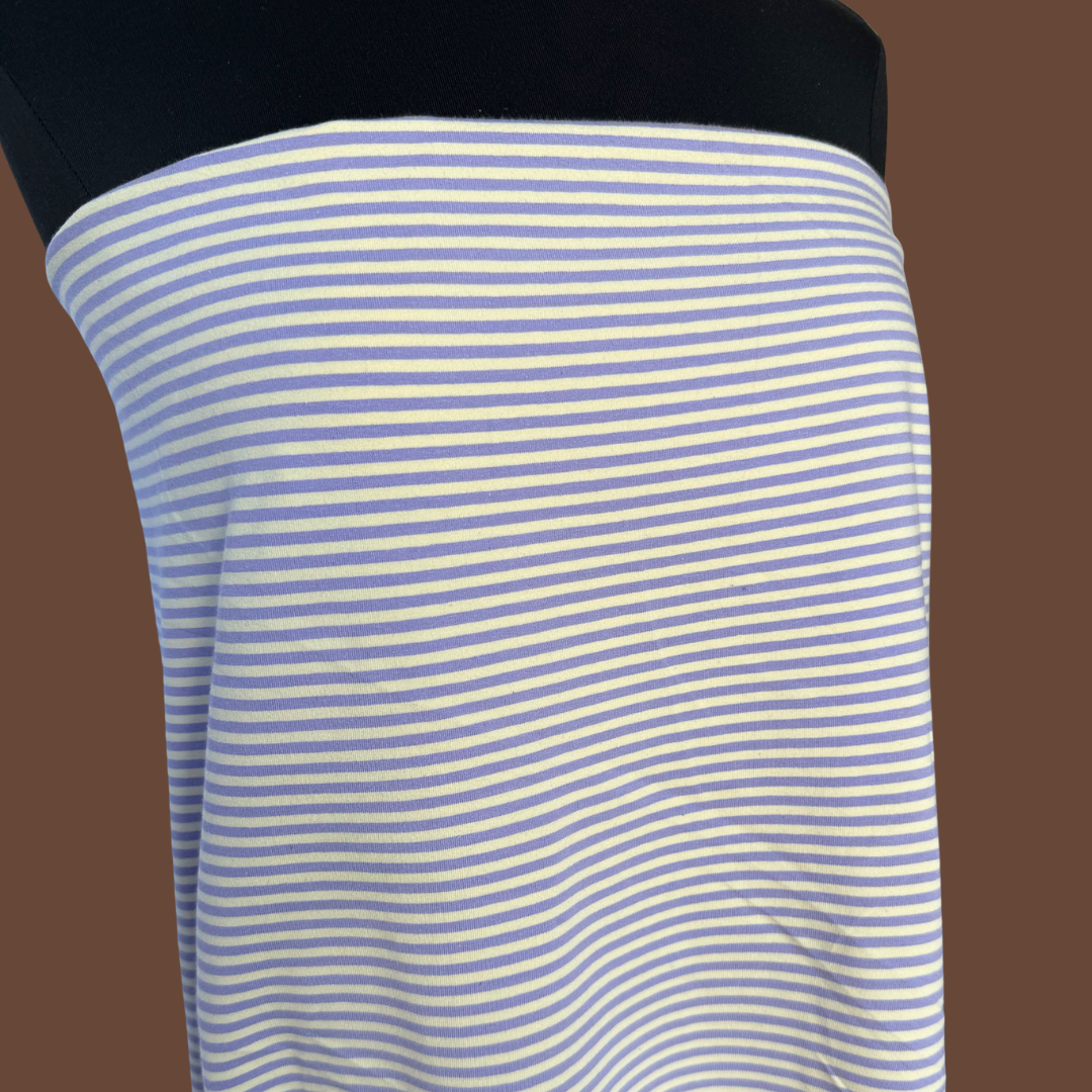 Petite Stripe - Lavender Cream