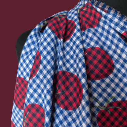 Gazpacho Gingham in True Blue - Exclusive Screen Print on Yarn Dyed Cotton