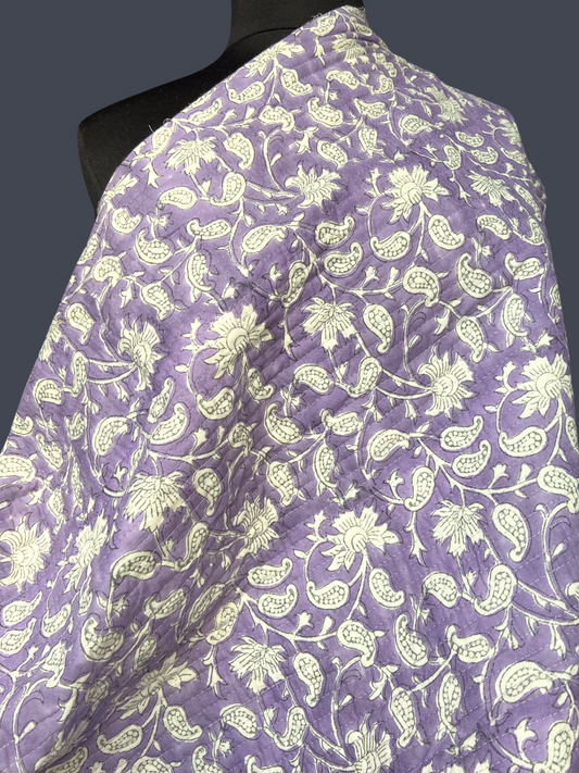 Quilted Indian Block Print in Lilac