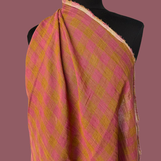 Luminous Linen - Gingham - Rhubarb