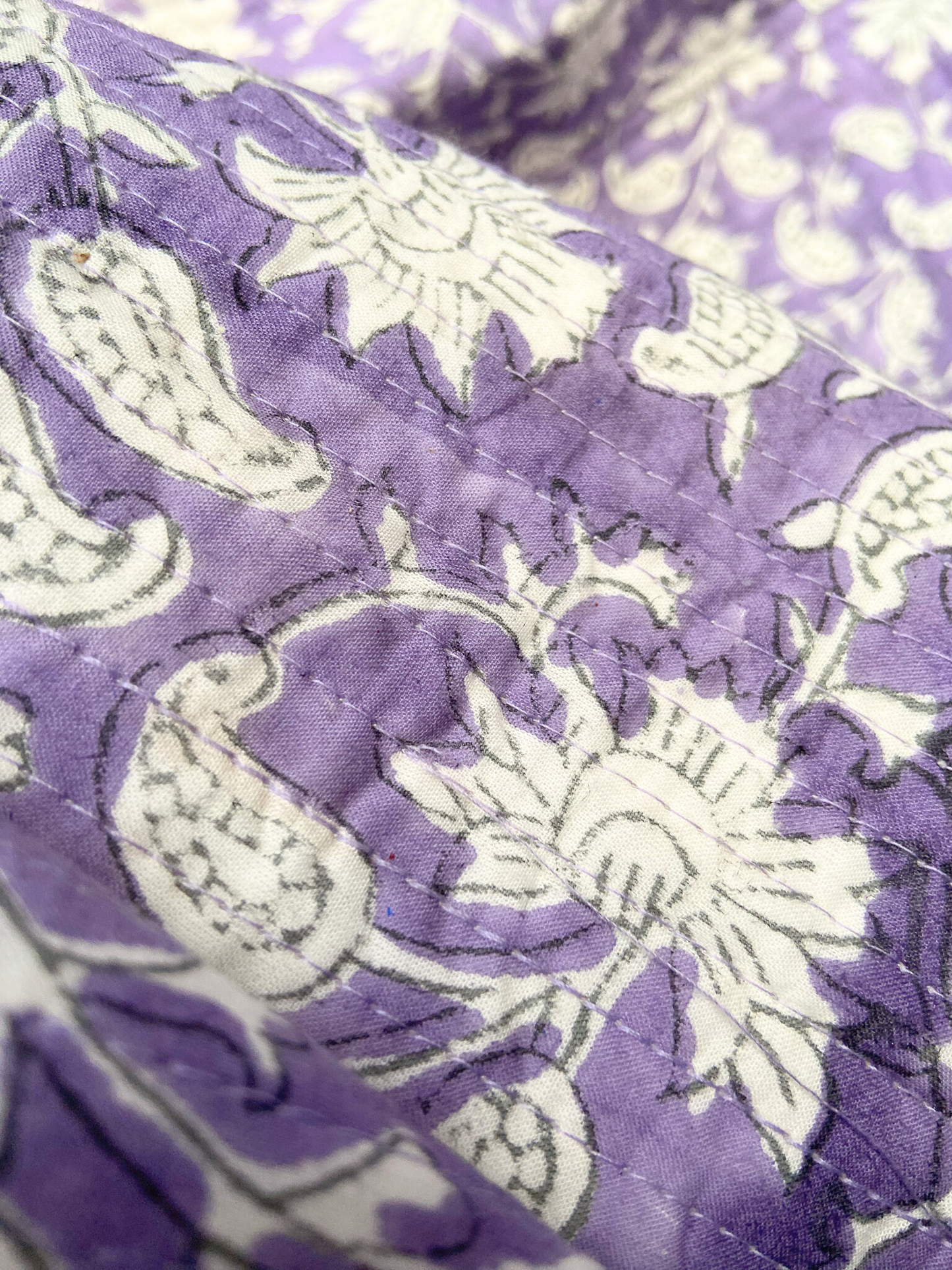 Quilted Indian Block Print in Lilac
