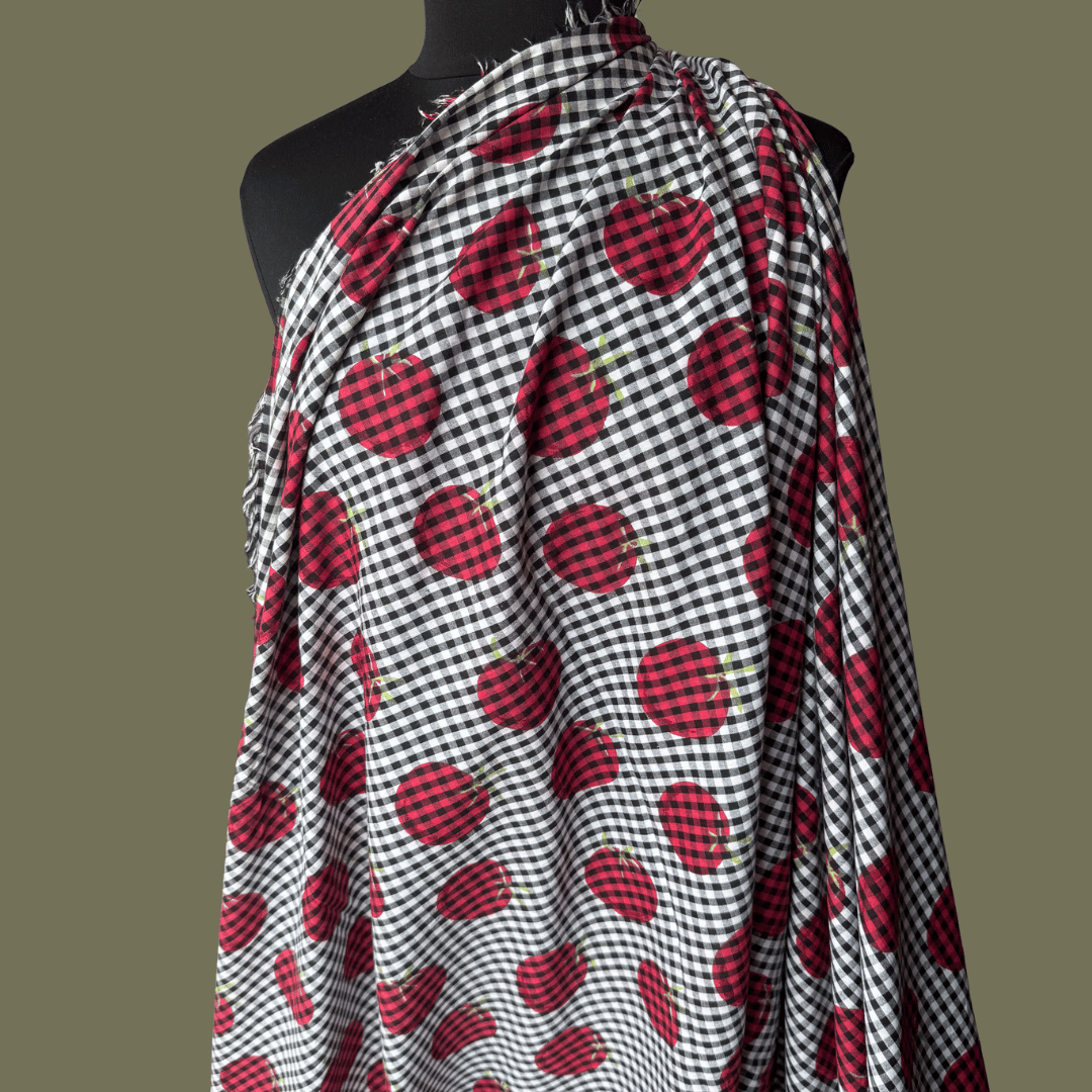 Gazpacho Gingham in Classic Black - Exclusive Screen Print on Yarn Dyed Cotton