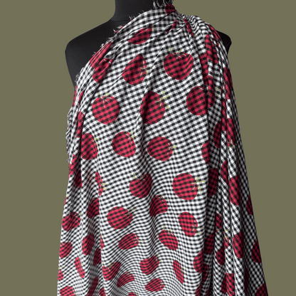 Gazpacho Gingham in Classic Black - Exclusive Screen Print on Yarn Dyed Cotton