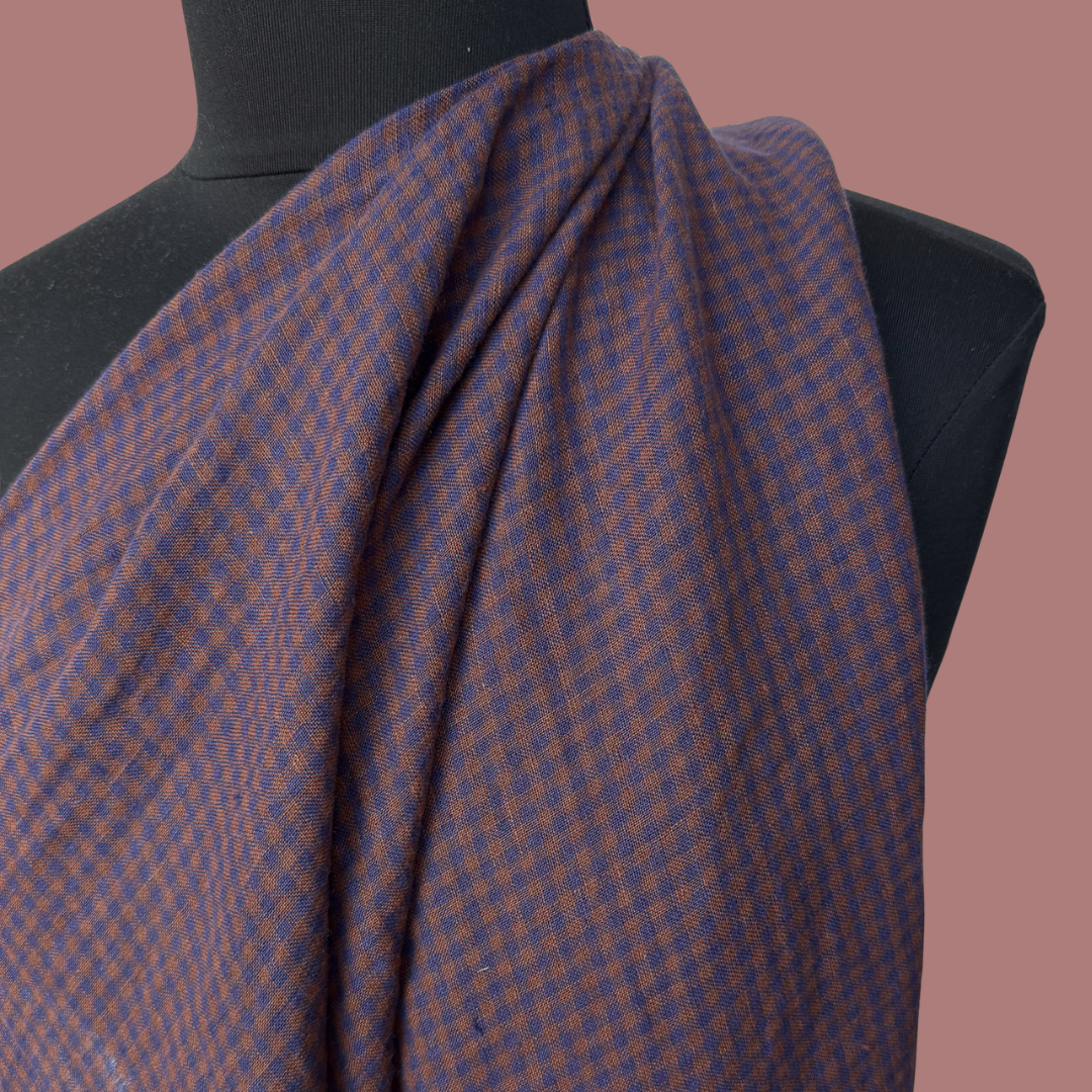 Mini Gingham Linen - Huckleberry