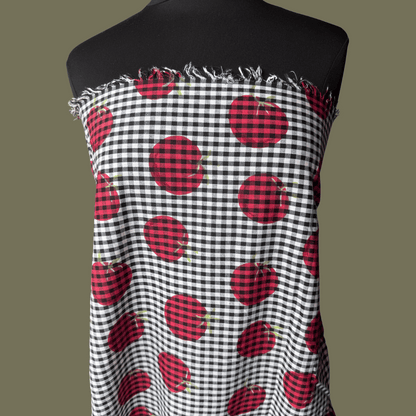 Gazpacho Gingham in Classic Black - Exclusive Screen Print on Yarn Dyed Cotton