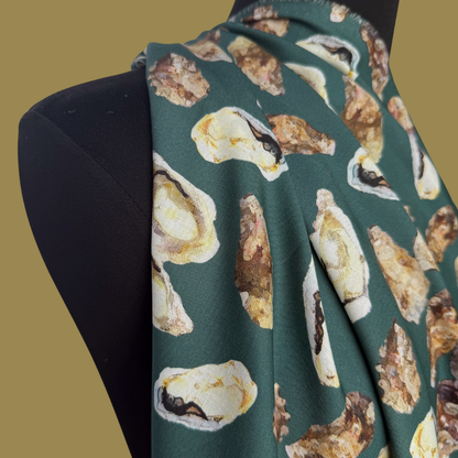 Oysters in Green - Japanese Cotton Shirting