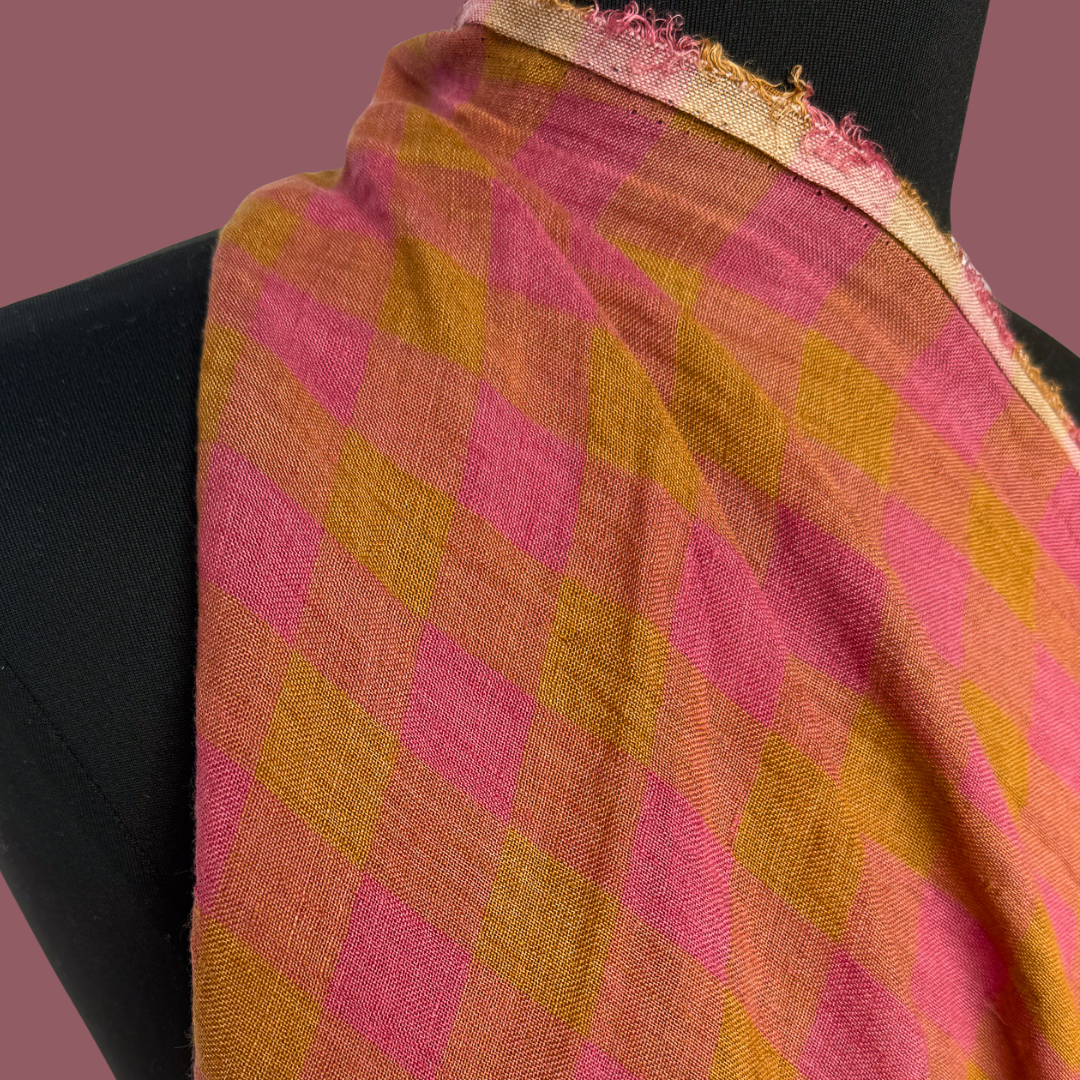 Luminous Linen - Gingham - Rhubarb