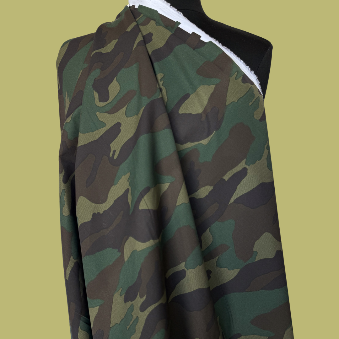 Crisp Cotton Poplin in Camo - Deadstock