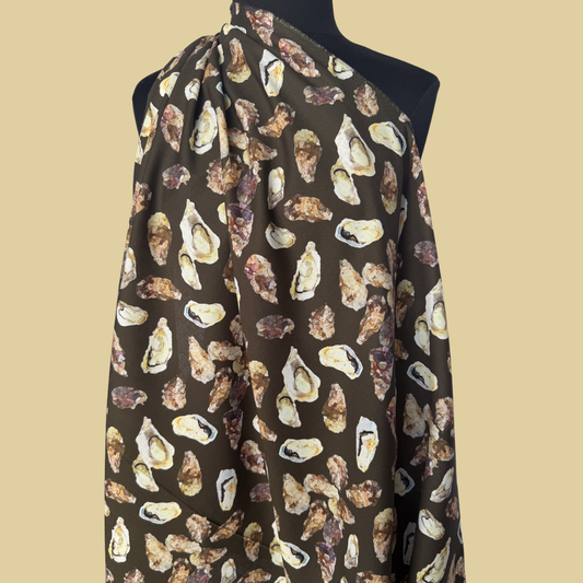 Oysters in Olive - Japanese Cotton Shirting