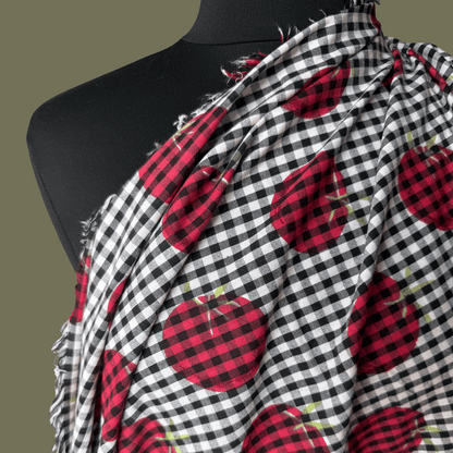 Gazpacho Gingham in Classic Black - Exclusive Screen Print on Yarn Dyed Cotton