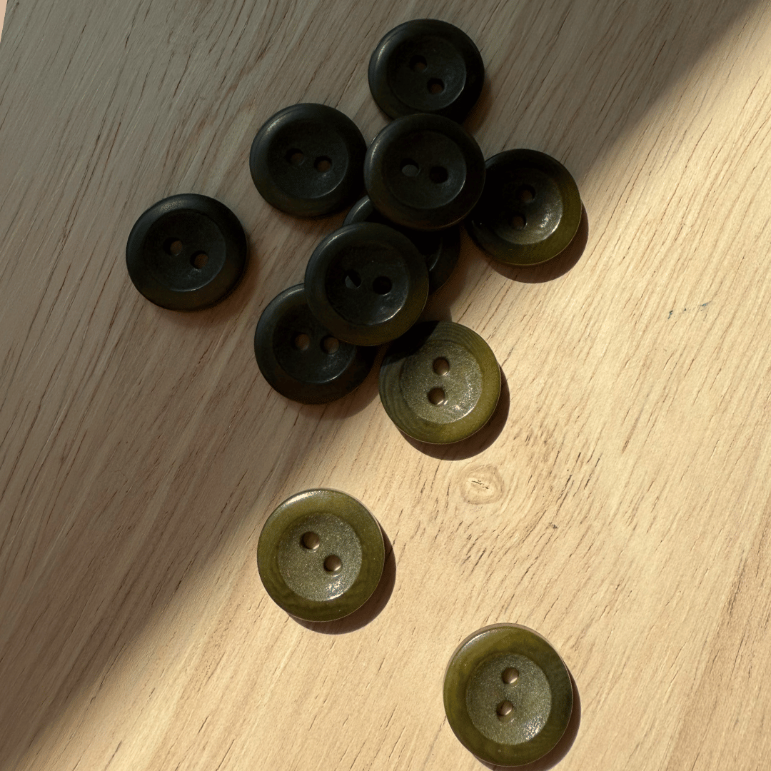 Wide Rimmed Corozo Buttons - 0.6" (sold by the button)