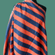 Wide Stripe in Tangerine - Custom Screen Print on Linen Cotton
