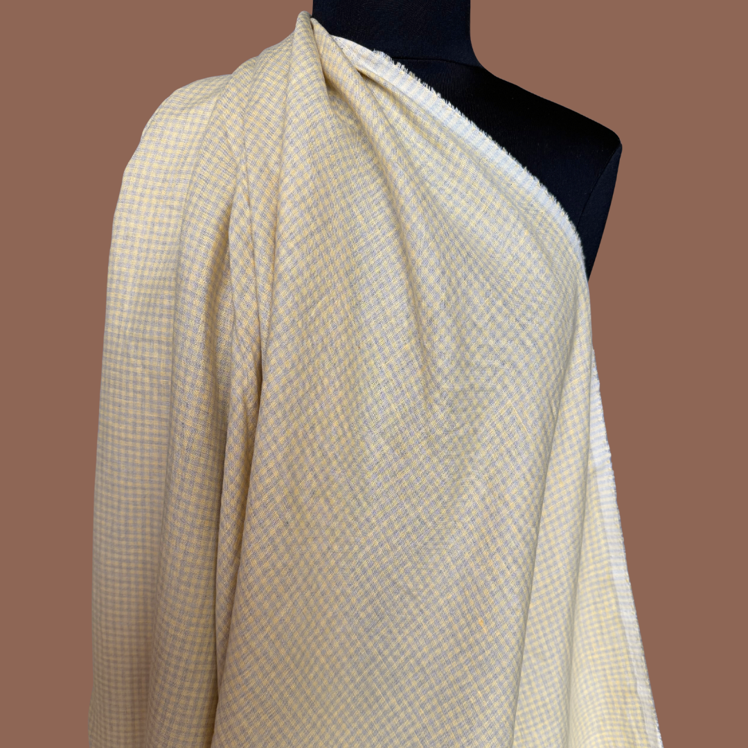 Linen Mini Gingham - Buttercup