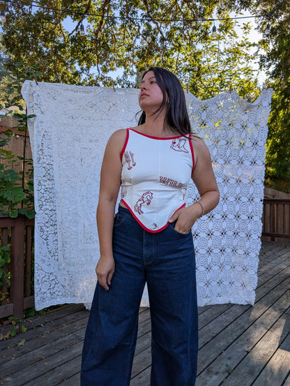 Wild West in Natural - Custom Embroidery on Cotton Canvas