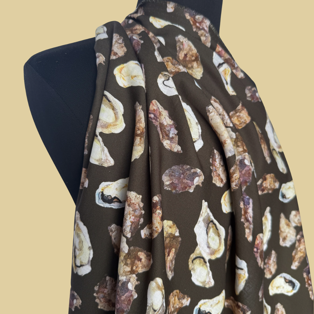 Oysters in Olive - Japanese Cotton Shirting