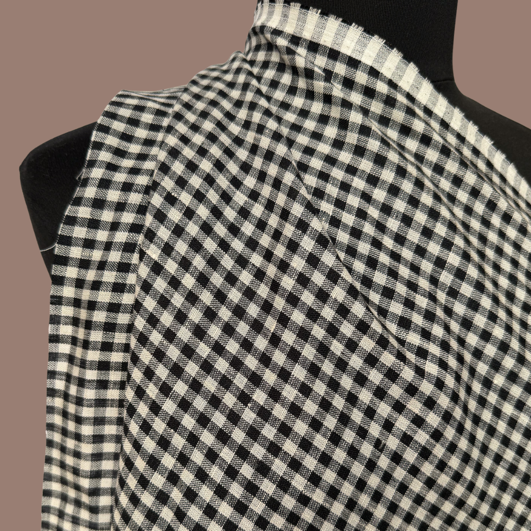 Small Gingham Linen - Black