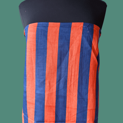 Wide Stripe in Tangerine - Custom Screen Print on Linen Cotton