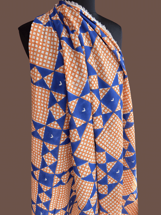 "Picnic" in Butternut - Exclusive Block Print on Organic Cotton