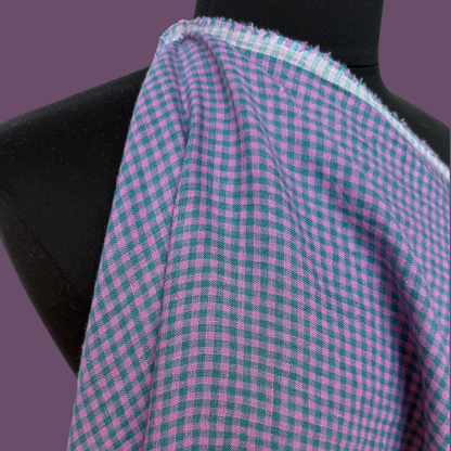 Mini Gingham Linen - Guava