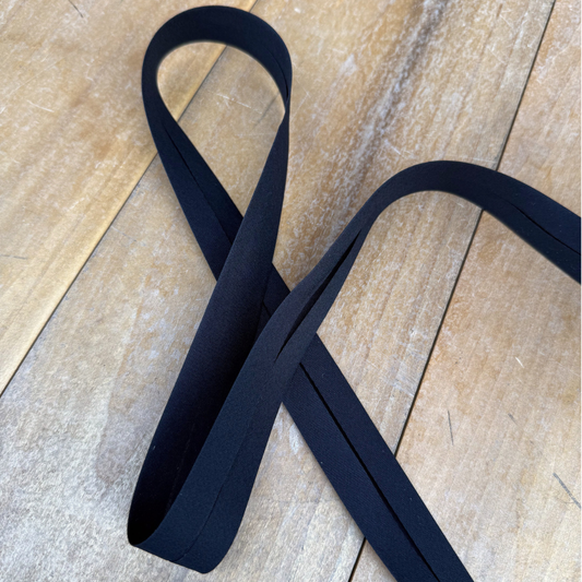 Bias Binding in Black - 1" Single Fold - Sold by the Yard